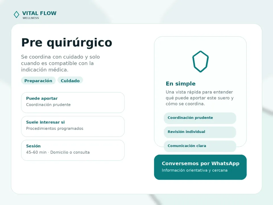 Portada informativa de Pre quirúrgico